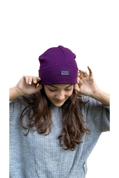 laviyonsa Basic Double Layer Thick Embroidered Beret