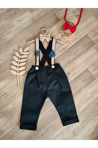 Feriatolye Navy Blue and White Strappy Sailor Concept Birthday Costume