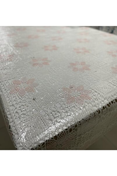 MEİWA Japon Teknolojisi Şeffaf Kaplı Dantel Görünümlü Pvc Masa Örtüsü