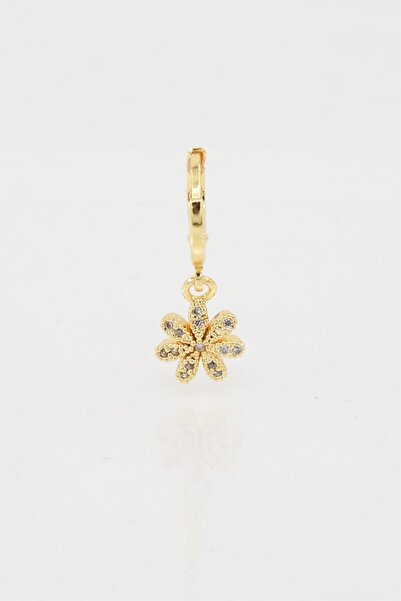 By Zeyna Aksesuar أقراط نسائية منقوشة بزهرة الزركون - قطعة واحدة