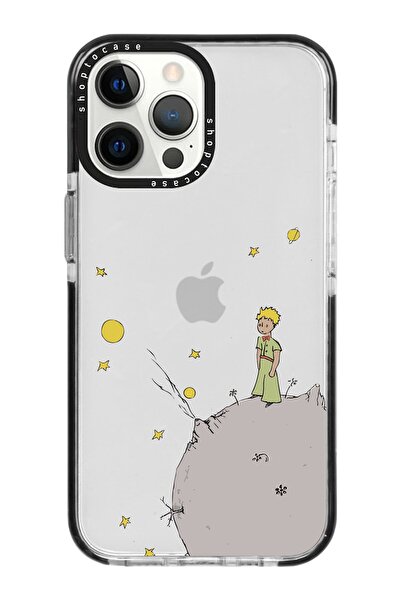 shoptocase Iphone 14 Pro Max Uyumlu Küçük Prens Moon'da Tasarımlı Siyah Impac...