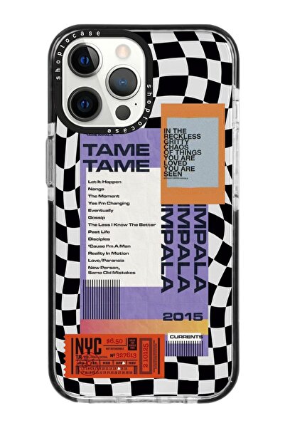 shoptocase Iphone 14 Pro Max Uyumlu Dama Tame Tasarımlı Siyah Impact Telefon ...