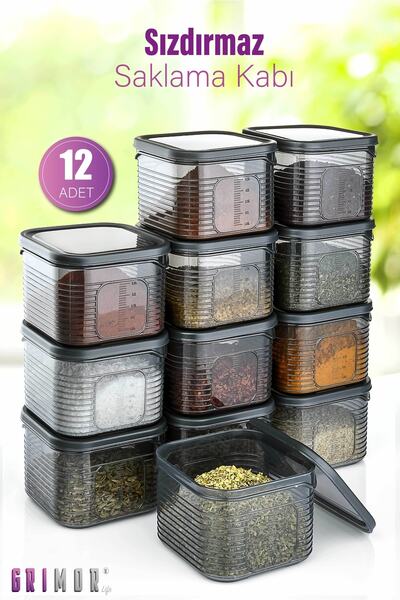 grimorlife 12 Adet Sızdırmaz Saklama Kabı Seti-kahvaltı Seti 350 ml -derin Do...