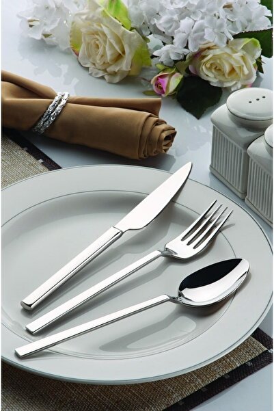 ÖZBURAK Truva 72 Parça Paslanmaz Çelik 12 Kişilik Çeyizlik Hediyelik Kaşık Ça...