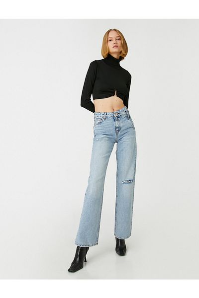 Koton Jeans mit hoher Taille und geradem Bein – Nora Jean