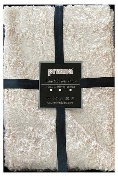 Prizma Extra Soft Single Sofa Shawl - TV, Sofa, Bed Blanket - Cream