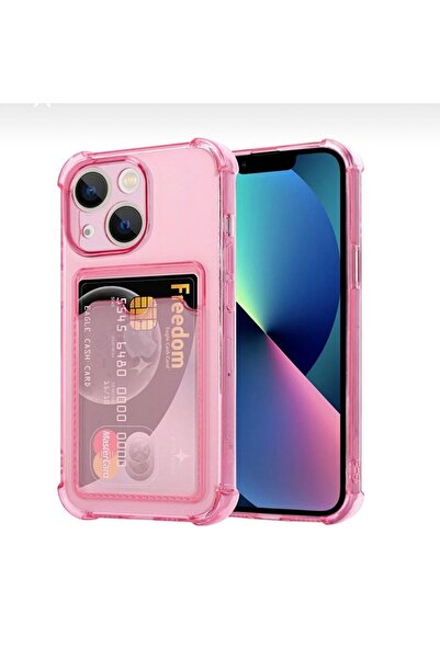 BilişimGo Technology Iphone 14 Şeffaf Kartlıklı Köşe Korumalı Silikon Kılıf