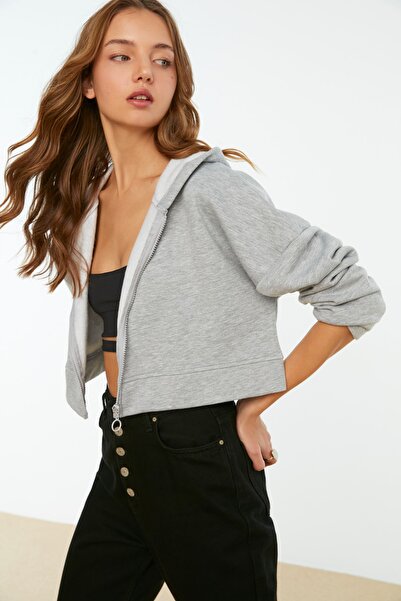 Trendyol Collection Sweatshirt - Gray - Relaxed fit