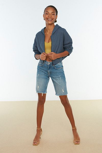 Trendyol Collection Sweatshirt - Navy blue - Relaxed fit