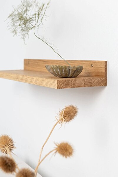 nefes Doğal Ahşap Duvar Rafı , Tekli Duvar Rafı , Uçan Raf , Doğal Ağaç