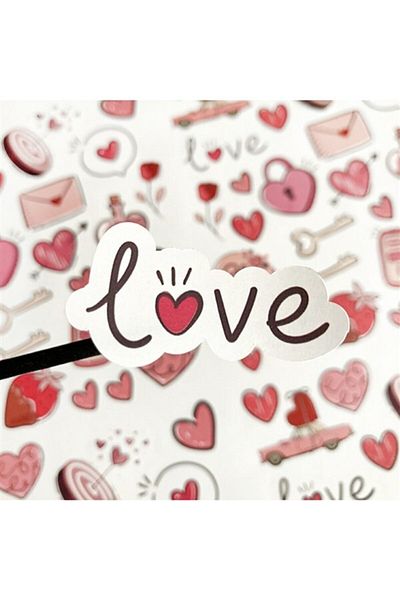 anka design Sticker Love - 58 Pieces - Different Sizes (pink)