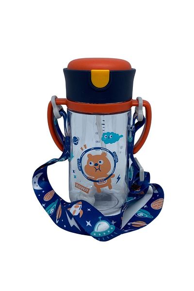 Rovco 300ml Hanging Straw Animal Patterned Smart Straw Bulk Tritan Water Bottle