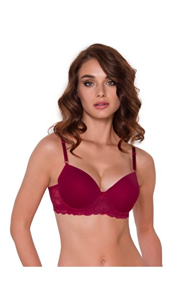 AYCI Бордовий мікрокап з мереживними деталями та підкладкою