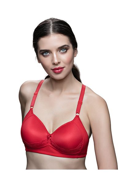 AYCI Women's Lace Wire Free / No Underwire Red Bra