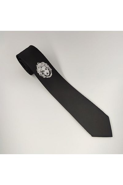 Tedz Collection Black Madonna Printed Tie