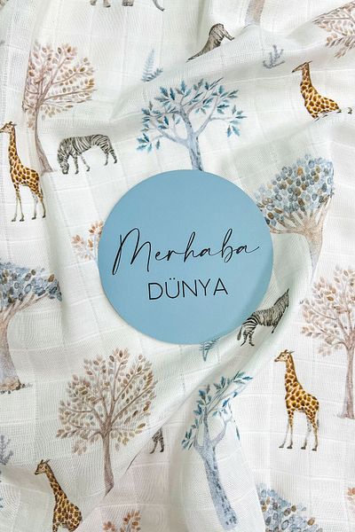 Tuğba Kuğu Newborn Muslin Blanket and Memory Cards Set - Turkish