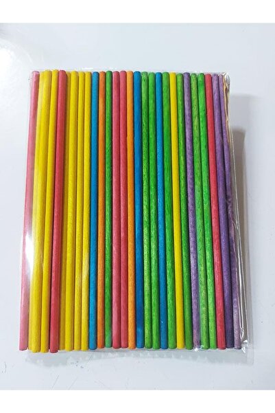 ehobici Ahşap Renkli Yuvarlak Çubuklar 15cm 30 Lu