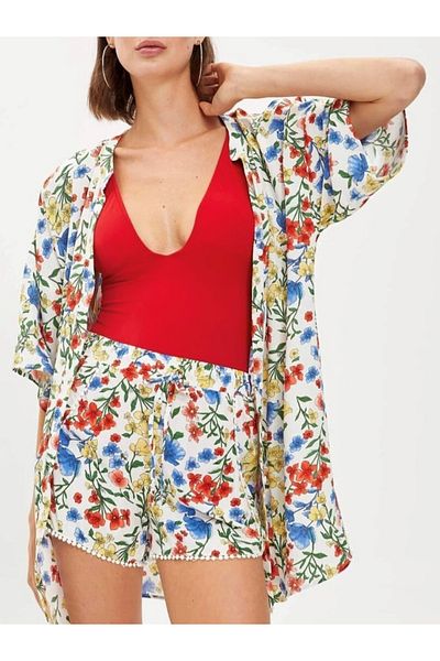Kübra Tekstil Pantaloni scurți de damă cu modele florale