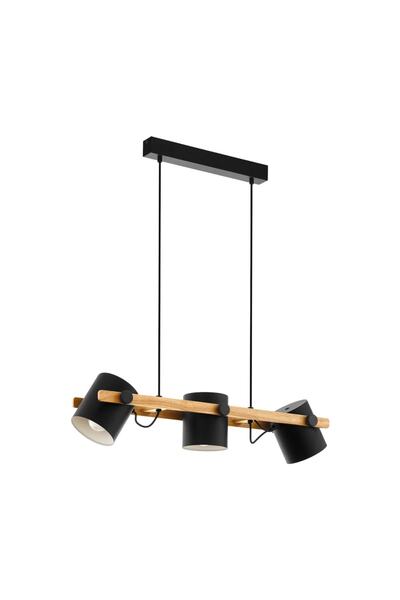Eglo 43045 "Hornwood" 110 cm High Steel Black, Cream Pendant Lamp Chandelier