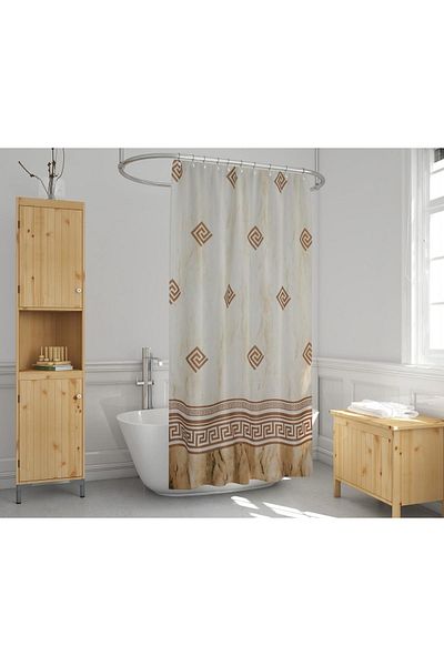 Zethome 1x110x200 Κουρτίνα μπάνιου με μονό φτερό δαχτυλίδι δώρο - Καμπίνα ντους 4860