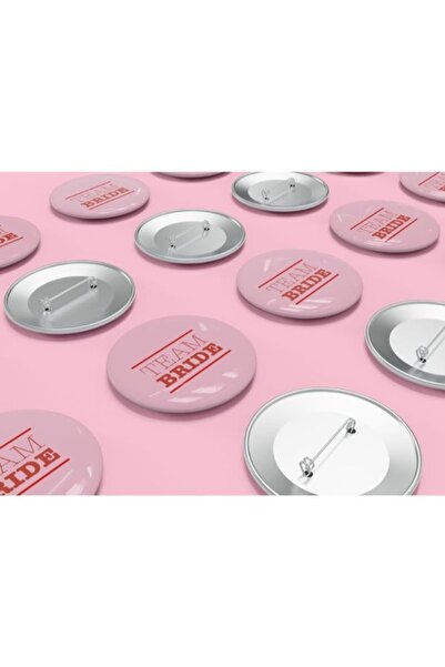 Bikutumutluluk Hediyelik - Team Bride Pembe Buton Rozet