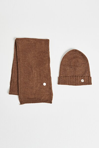 AC&Co / Altınyıldız Classics Erkek Kahverengi Atkı-bere Set