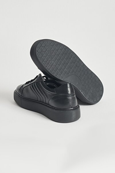 ALTINYILDIZ CLASSICS Erkek Siyah %100 Hakiki Deri Sneaker Ayakkabı
