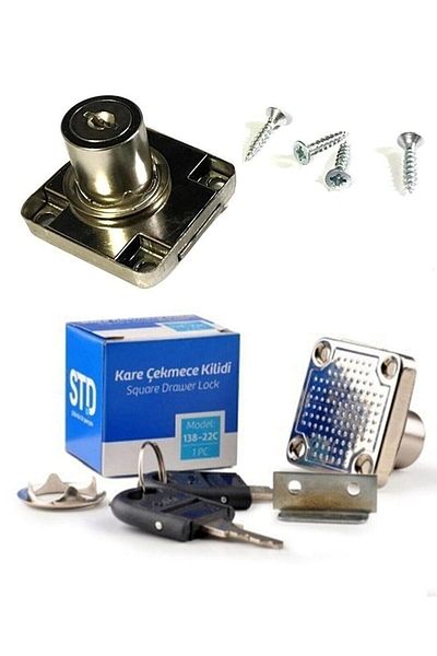 ŞENEL 12 Pcs Box Std Square Drawer Lock Cover Cabinet Mailbox Lock with 2 Keys