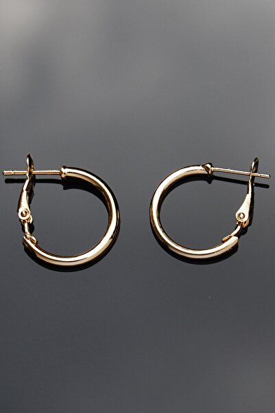 Rua Jewelry أقراط مشبكية على شكل أنبوب ذهبي اللون 2 مم 2×2