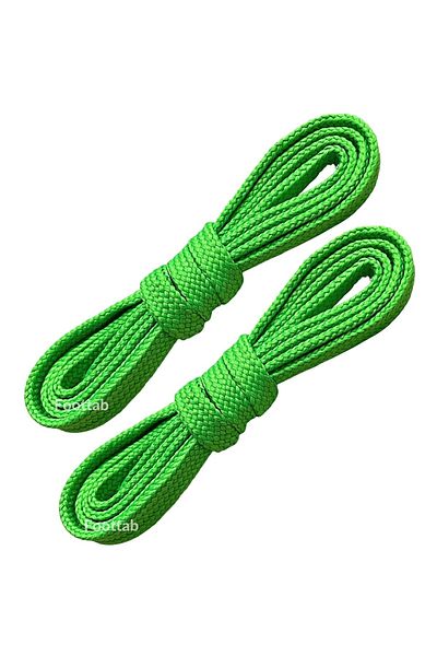 Foottab 120 Flat Thick Laces, Boots, Sports, Converse and Casual Shoelaces String 1 Pair, Pistachio Green