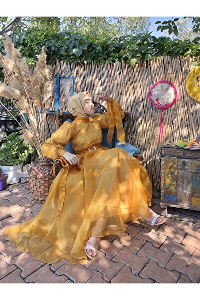 FEMA Tesettür Abiye Elbise Organze Abiye