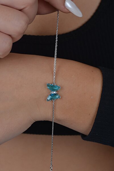 ESSARE Kadın 925 Ayar Kadın Gümüş Kelebek Bileklik