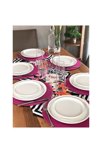 desen izmir Set de 6 plăci de serviciu american și Runner Lily
