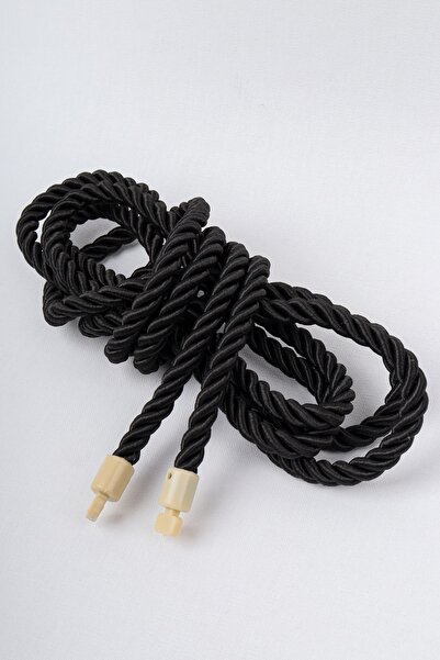 PerdeClick Μαύρο Χρώμα Κλασικό Κορδόνι Διπλό Τούλι Κουρτίνα Σχοινί Συλλογής 4...