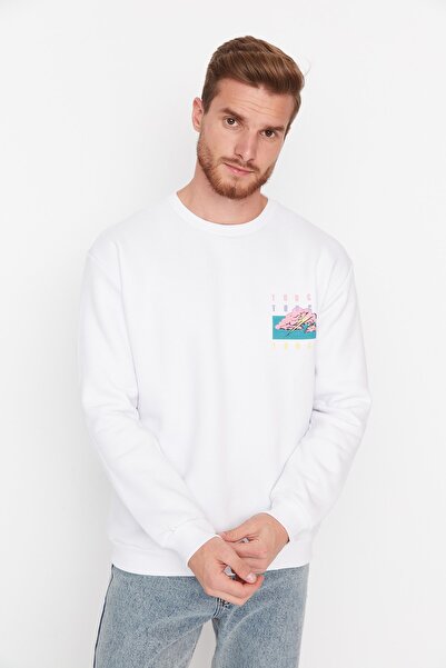 Trendyol Collection Sweatshirt - White - Relaxed