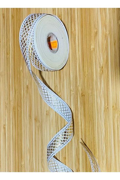 Öztürk Decorative Ribbon. 25mmx2meter. Cream. Yellow Glitter. No:4