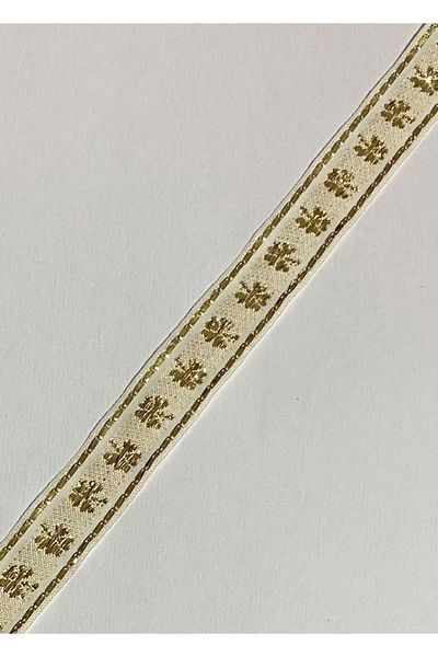 Öztürk Decorative Ribbon. 16mmx2meter. Cream. Yellow Glitter. No:11