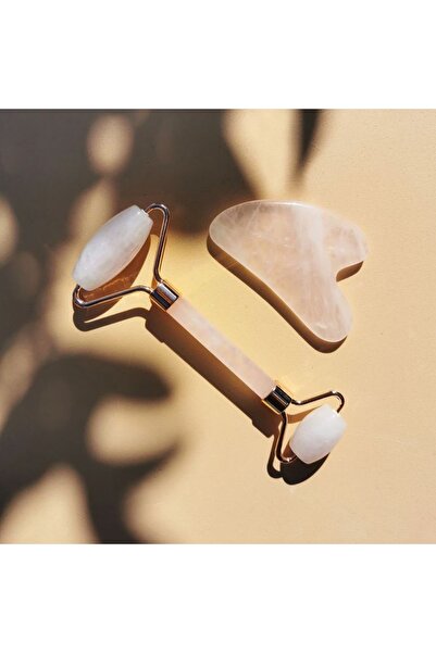 Pembe Quartz Gua-sha & Face Roller Ikilisi