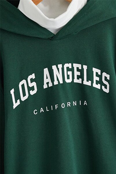 Machetta Παιδική μπλούζα με κουκούλα Los Angeles με στάμπα Bitter Green