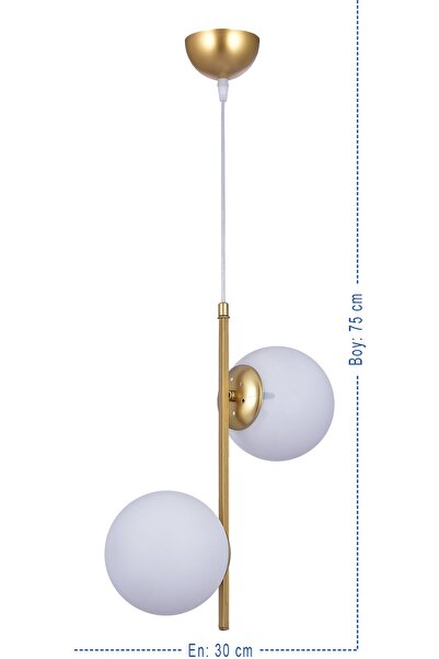 Genel Markalar Dubhe Lüx Beyaz Opal Camlı 2 Li Avize, şık ve zarif aydınlatma...