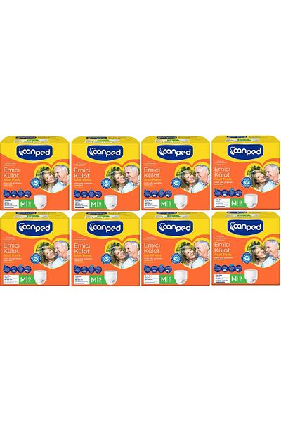 Canped Medium Size Patient Diapers (M) 9 Pack Absorbent Panties x 8 Pieces