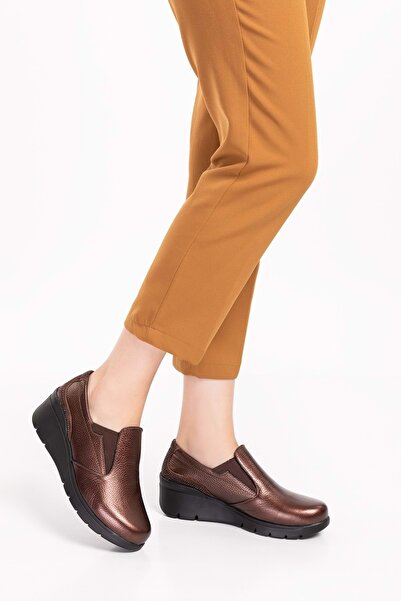 Gondol Hakiki Deri Anatomik Taban Rahat Ayakkabı Esfa.4052 - Kahverengi - 39
