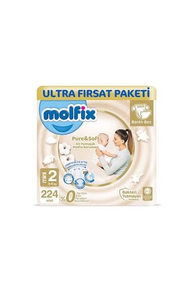 Molfix Pure&soft Size 2 Mini Ultra Deal Pack 224 Pieces