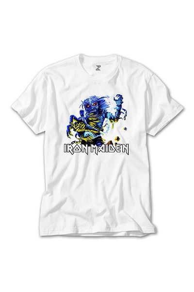 Z zepplin Λευκό μπλουζάκι με μανίκια Iron Maiden
