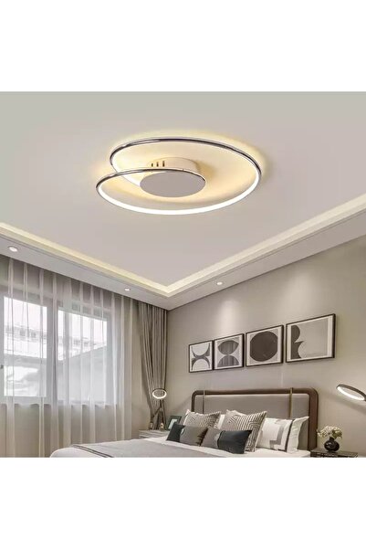 Ultra Home Modern Luxury Tasarım Tavan Plafonyer Krom Ledli Avize