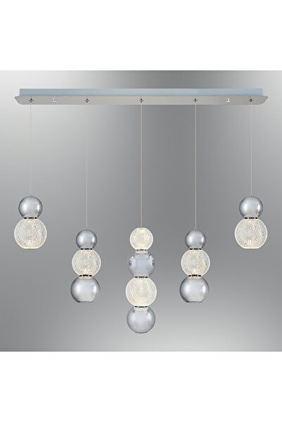 Ultra Home 4136-5as-02 5'li Güneş Sıralı Sarkıt Avize Krom