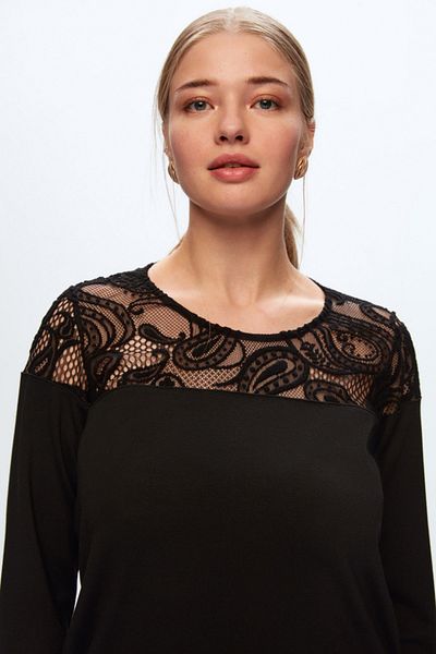 Love My Body Kleid mit gestrickter Spitze