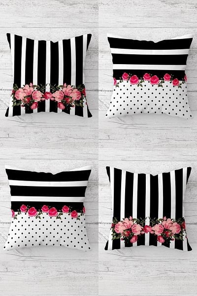 on the clouds Rose Bouquet Patterned Vintage Concealed Zippered Throw Pillow Cover Sofa Pillow Cover Set (4pcs)