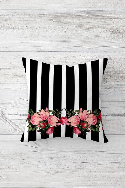 on the clouds Rose Bouquet Patterned Vintage Concealed Zippered Throw Pillow Cover Sofa Pillow Cover Set (4pcs)
