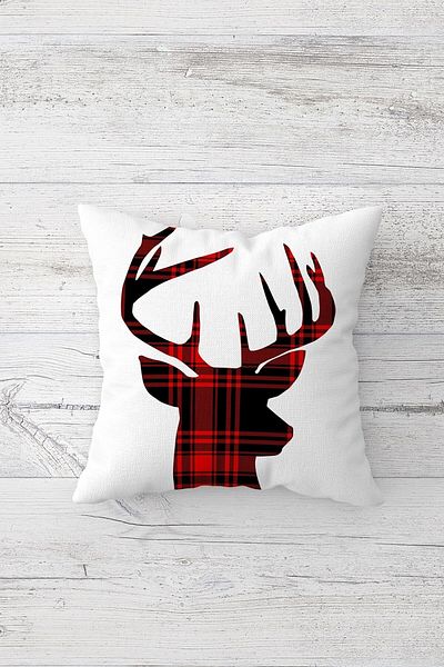 on the clouds Christmas New Year Christmas Deer Hidden Zippered Throw Pillow Case Seat Pillow Case Set (4pcs)